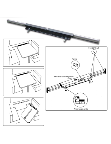 Guide de support en aluminium pour table Gestek