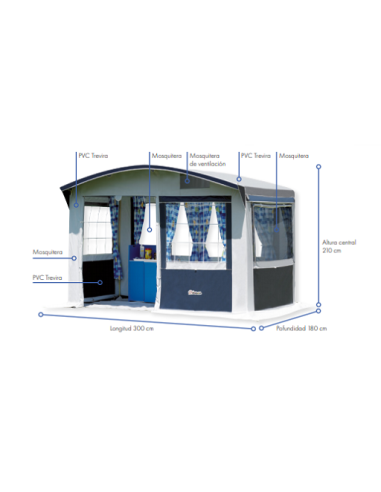 Tente de cuisine Arosa 300 x 180 cm - Inaca
