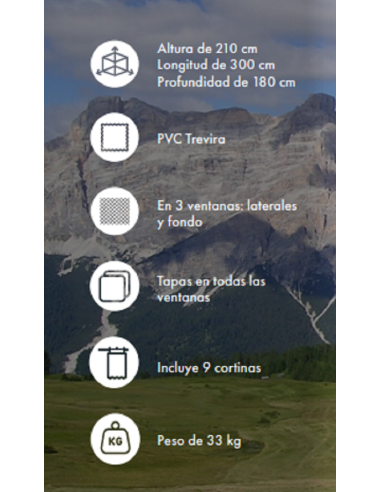 Tente de cuisine Arosa 300 x 180 cm - Inaca