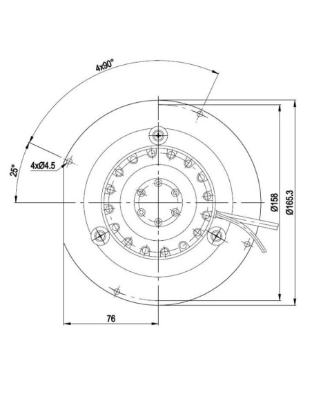 Motor de fumaça R2E150-STAGNO 6PALE. Estufa pellet piazzetta e Superior.