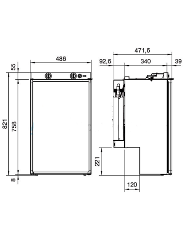 Frigorifero di assorbimento Dometic RM 5330 70 litri