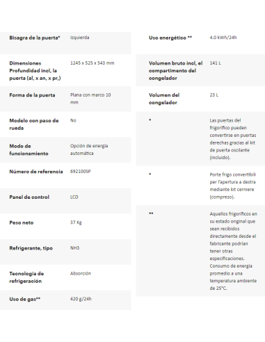 Thetford N4145-A Absorptionskühlschrank mit 141 Litern