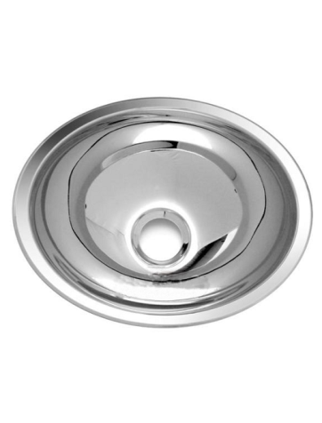 Lavabo redondo en acero inoxidable 26 cm interior