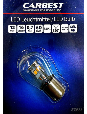 Lâmpada led Carbest 12V BA15S para luz piloto