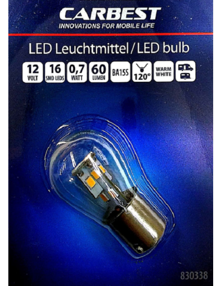 Ampoule led 12V BA15S Carbest pour veilleuse