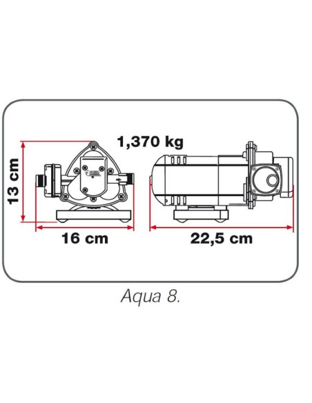 Bomba de água 7L com pressostato Fiamma AQUA 8 a 12 volts Bomba de água 7L com pressostato Fiamma AQUA 8 a 12 volts