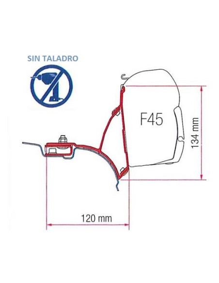 Adaptateur de store F45 s pour VW T5 Transporter Multivan Adaptateur de store F45 s pour VW T5 Transporter Multivan