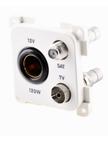 Collegamento interno prendere 3 in 1. Sat, 12V e TV. Bianco