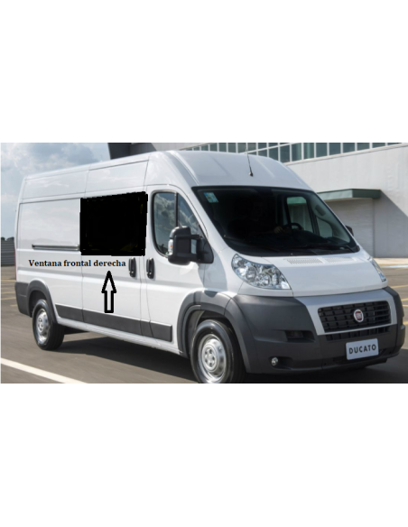 Ventana corredera para frontal derecho de Fiat Ducato del 2007 en adelante 1400 x 665 mm  Carbest