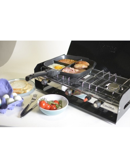 Multifunctional frying pan with three sections Kampa