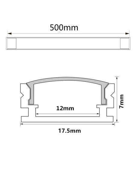 Led Strip oder Led Strip 50cm flaches Aluminiumprofil