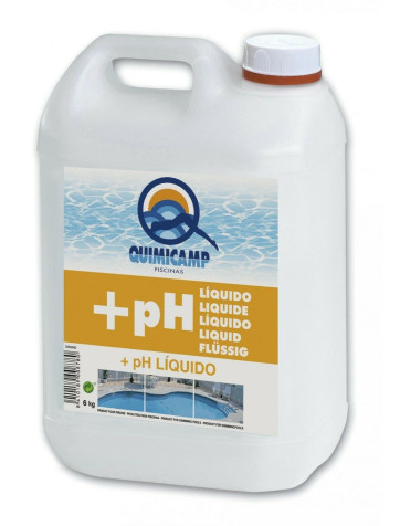 Elevador +pH liquido 6 litros Quimicamp para mantenimiento de piscinas
