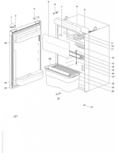Absorption refrigeratorThetford N4100A 97L LCD Automatic
