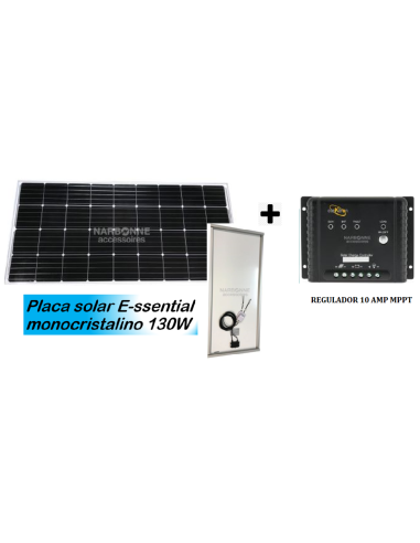 Panneau Solaire Essential 130W + Câble + Contrôleur Solaire MPPT + Presse-étoupe