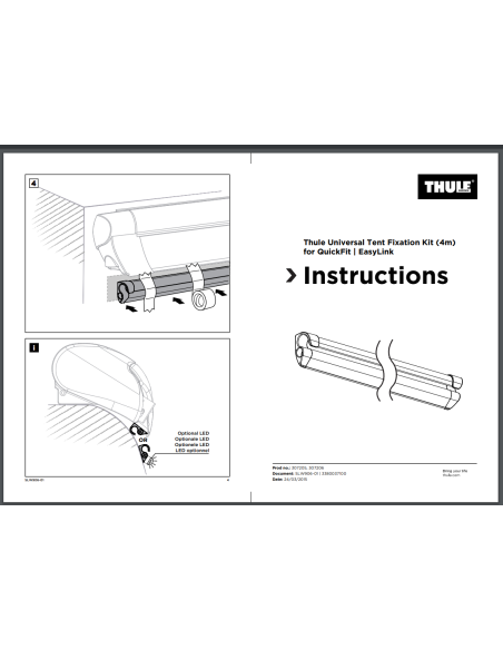 Thule white aluminum universal guide rail with reinforced base 4 meters