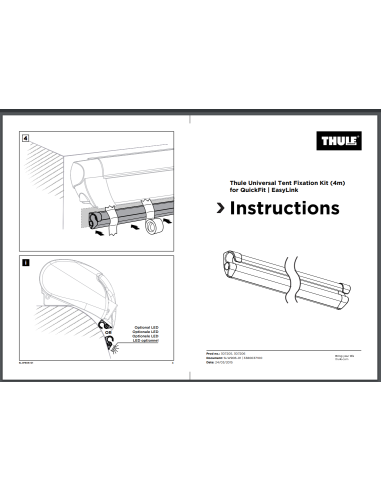 Guía raíl universal antracita Thule de aluminio con base reforzada 4 metros