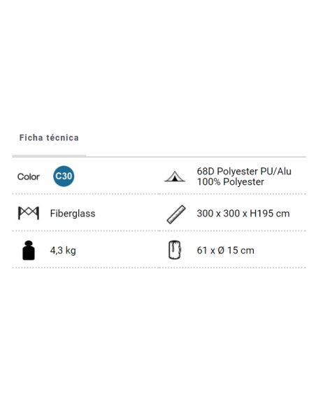 Carpa cenador Brunner de montaje rápido 3x3 metros