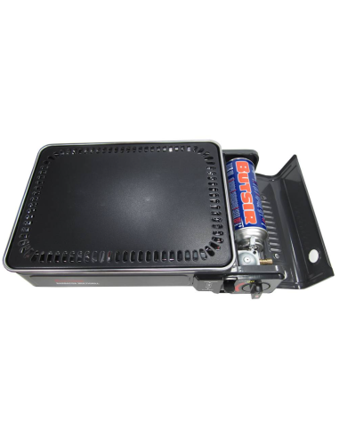 Butsir multigrill barbecue for gas cartridge and butane bottle.