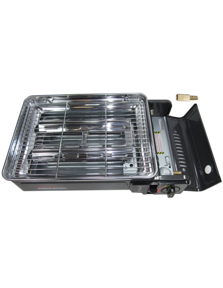 Churrasqueira Butsir multigrill para cartucho de gás e garrafa de butano.