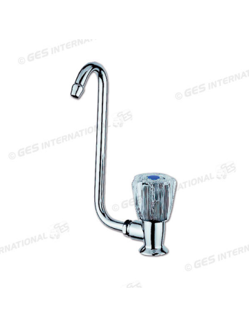 Grifo con caño abatible de agua fría mando cristal
