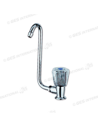 Faucet with glass control cold water folding spout