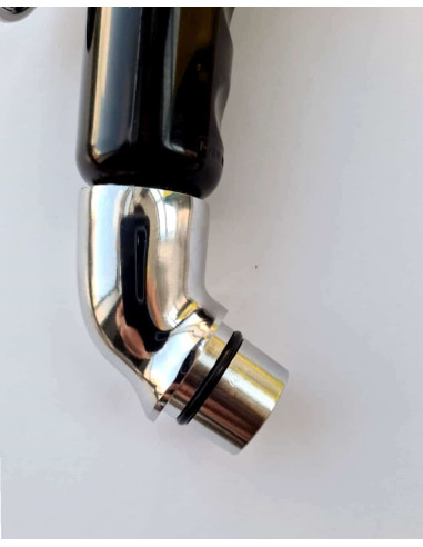 Grifo de ducha hembra con pulsador. Negro.