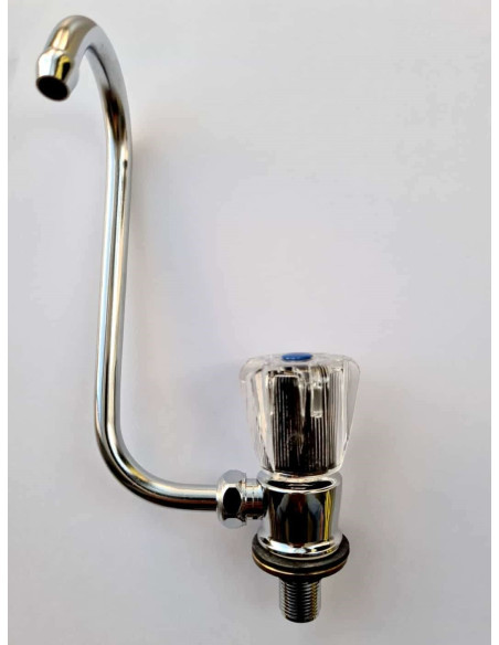 Robinet avec commande en verre eau froide bec rabattable