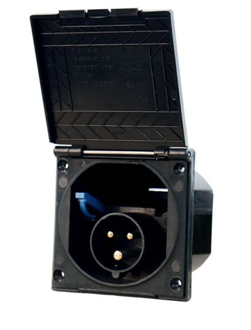 Toma exterior 220V conector CEE17 Negro