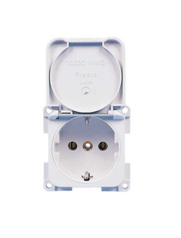 Stecker mit Abdeckung für Steckdose 230V Weiß