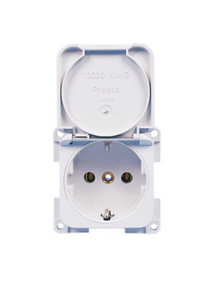 Stecker mit Abdeckung für Steckdose 230V Weiß