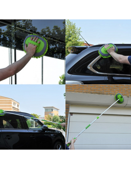 Chenille brush for washing with extendable handle up to 1.65 meters