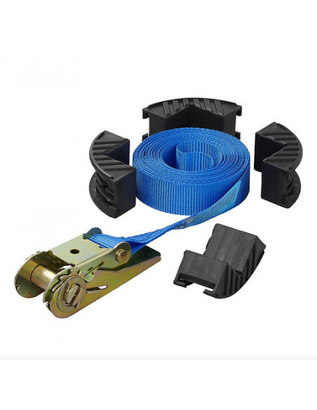 Blue lashing strap with lashing and edge protectors 5 meters