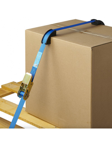 Blue lashing strap with lashing and edge protectors 5 meters