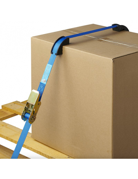 Blue lashing strap with lashing and edge protectors 5 meters
