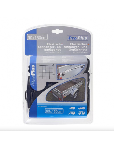 Rete elastica per rimorchio cargo con ganci in plastica 90x150 cm