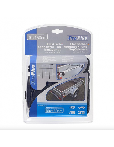 Rete elastica per rimorchio cargo con ganci in plastica 90x150 cm