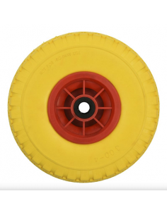 Roue PU avec jante plastique 10" 3.00-4