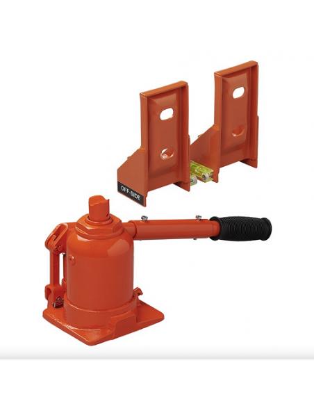 Hydraulischer Kojack-Wagenheber mit Hebel und Wasserwaagen.