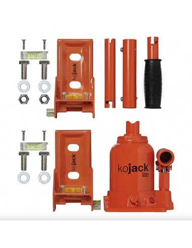 Gamma idraulica Kojack con leve e livellatori di bolla.