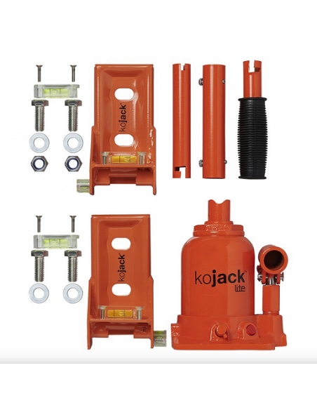 Gamma idraulica Kojack con leve e livellatori di bolla.