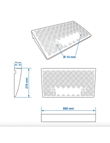 Rampe per cordoli nere 70 mm 2 unità