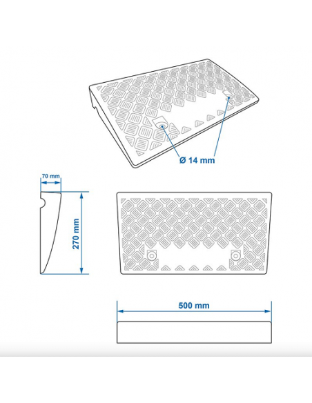 Rampe per cordoli nere 70 mm 2 unità Rampe per cordoli nere 70 mm 2 unità