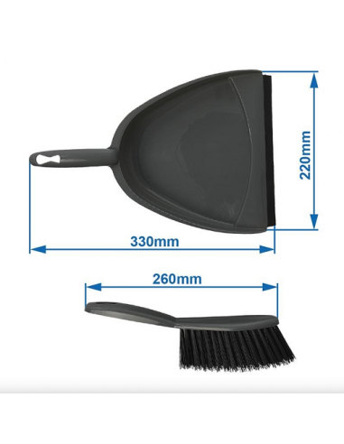 Escova de mão e pá de lixo