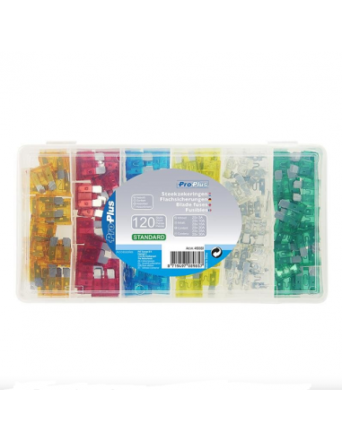 120 fusibles standard assortis dans une boîte en plastique
