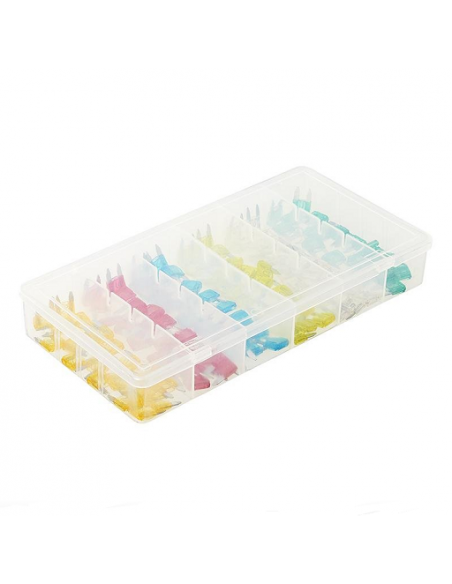 Assorted mini fuses 120 pieces in plastic box Assorted mini fuses 120 pieces in plastic box