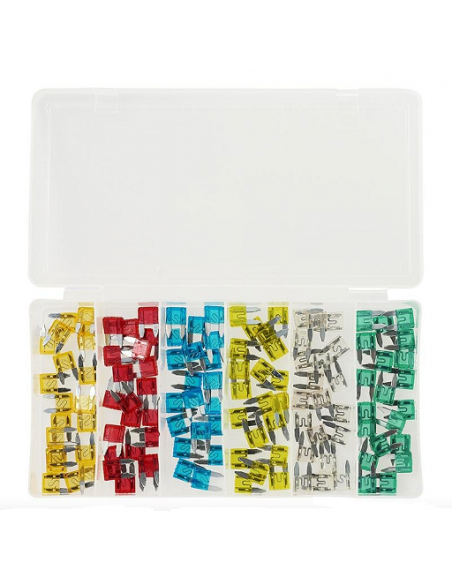 Assorted mini fuses 120 pieces in plastic box Assorted mini fuses 120 pieces in plastic box