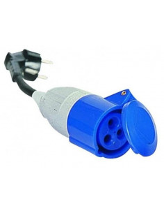 Adaptador Schuko macho para fêmea cetac com cabo de 43 cm