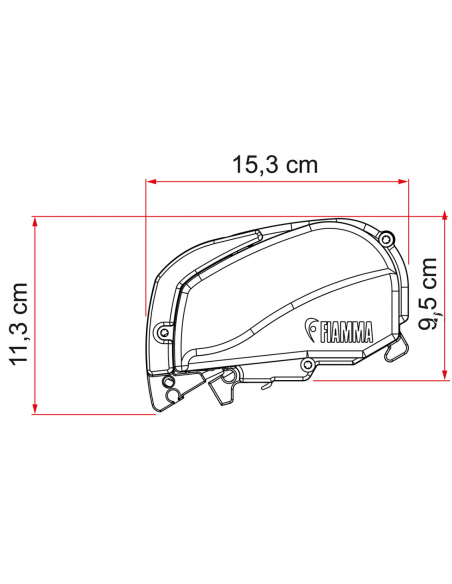 Roof awning F80S Deep Black 3.40 meters Fiamma