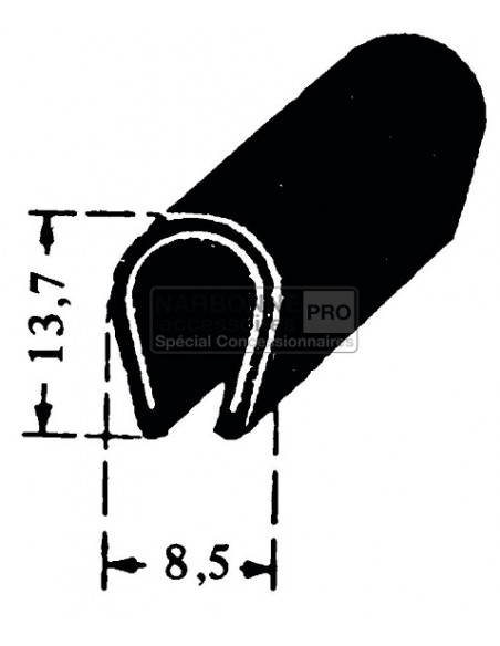 Rubber sealing gasket for windows or doors