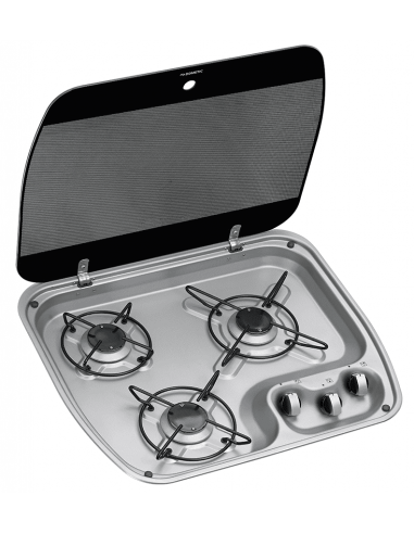 Fogão Dometic HBG 3445 3 bocas com tampo de vidro